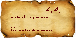 Andaházy Alexa névjegykártya